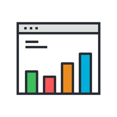 Wall Mural - flat design vector illustration of website analytics. seo, search engine optimization process with w