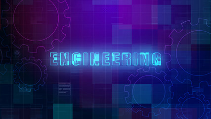 Wall Mural - Engineering Text, Technology digital data futuristic abstract background.