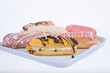 colorful eclairs sweets