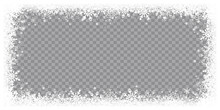 Snow Snowflake Winter Border Frame On Transparent Background Isolated Illustration
