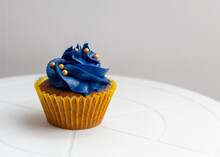 Chocolate Cupcake With Blue Vanilla Frosting  