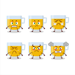 Wall Mural - Cup of lemon tea cartoon character with various angry expressions