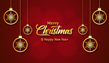 Elegant Red Merry Christmas Background Tree Design Free Vector