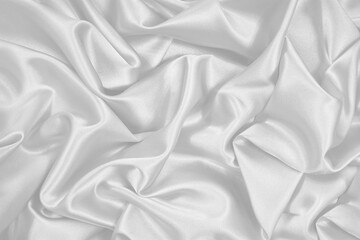 Wall Mural - White silk satin fabric. White elegant background for your design.