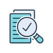 Color illustration icon for assess