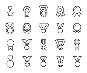 Wall Mural - Modern thin line icons set of medal.