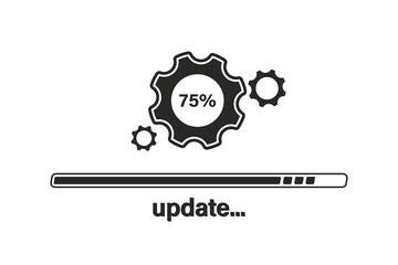 Leinwandbilder - Loading process. Update system Flat icon. Concept of upgrade application progress icon for graphic and web design. Upgrade Update system icon. Status bar icon. App interface design concept