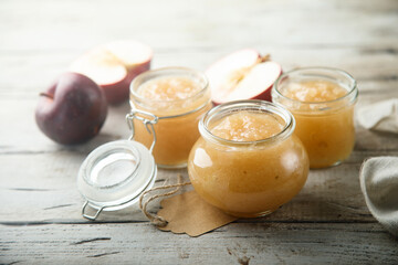 Wall Mural - Homemade apple jam or sauce with spices