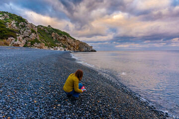 Sticker - Mavros Gialos Beach (Mavra Volia) in Chios Island