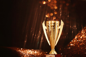 Wall Mural - image of champion golden trophy