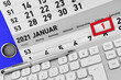 German Calendar January 1  2021 and weekdays