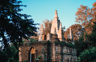 buddha statue stupa in asian buddhist temple