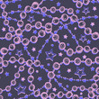 © HikaruD88 - Vector illustration,garlands, beads, stars, prints on T-shirts, background dark violet, card for you, handmade,seamless pattern