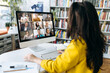 © Kateryna - Multiracial business people gathered together in online video conference talk discuss financial strategy, colleagues have distant webcam conference on laptop