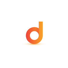 Aufkleber - Letter D, elegant logo and monogram for a technologically developing startup, logo concept on a white background for innovative digital products, vector design.