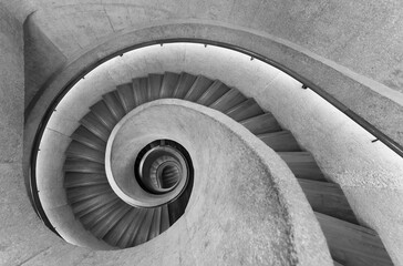 Poster - Modern spiral staircase. Contemporary architecture abstract background