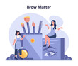 Eyebrow master and designer concept. Master making perfect brow
