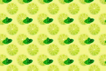 Poster - Pattern of fresh fruit isolated on creative colored texture