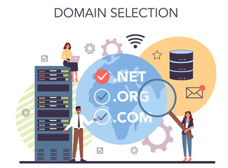 Website development, domain selection. Support and development