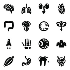 Sticker - 
Human Organs Solid Icons Pack
