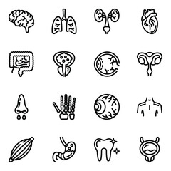 Sticker - 
Human Organs Solid Icons Pack
