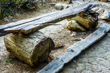 Canvas Print - old bench at a park