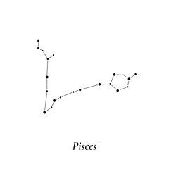 Wall Mural - pisces sign. stars map of zodiac constellation. vector illustration