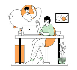 Wall Mural - video call - modern flat design style illustration
