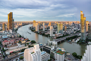 Wall Mural - Bangkok city skyline at sunrise