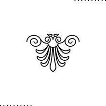Art Nouveau Border Vector Icon In Outlines