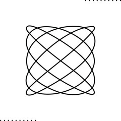 The Lissajous figure, mathematical figure vector icon in outlines