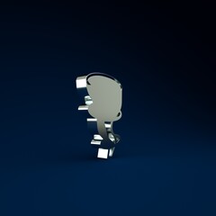 Sticker - Silver Tornado icon isolated on blue background. Minimalism concept. 3d illustration 3D render.