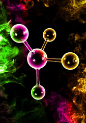 Wall Mural - atomic particle 3d illustration