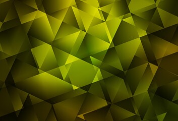 Dark Green vector abstract polygonal pattern.