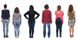 © Curto - rear view of a woman with jeans on white background