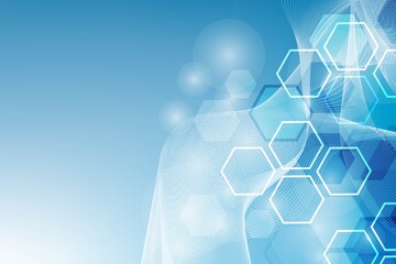 Wall Mural - modern futuristic background of the scientific hexagonal pattern. virtual abstract background with p
