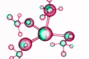 Wall Mural - atomic particle 3d illustration