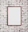 © artjafara - Mockup poster frame close up on old brick wall, 3d render