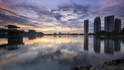 Wall Mural - Footage of Time-lapse scenery at Putrajaya