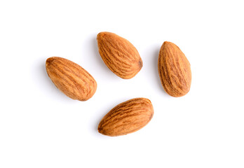 Wall Mural - Almond on white background