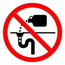 Do Not Pour Down Drain Fields Symbol Sign ,Vector Illustration, Isolate On White Background Label .EPS10