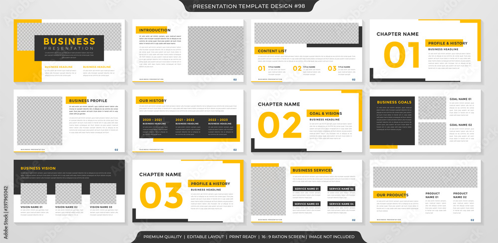 minimalist business presentation layout template with clean style and ...