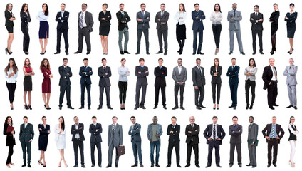 Poster - collage of a variety of business people standing in a row