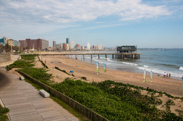 Pier with Durban Beachfront Buildings as seen from the Boardwalk