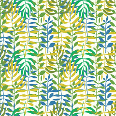 Wall Mural - Seamless floral jungle pattern. Tropical leaves seamless pattern, Perfect for apparel, fabric, textile, print, decoration, wrapping paper.