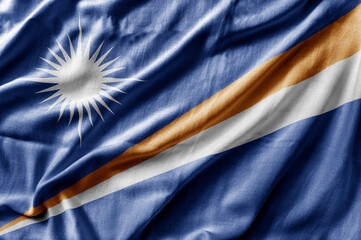 Waving detailed national country flag of Marshall Islands