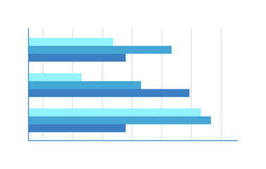 Poster - Horizontal grouped bar chart business infographic isolated