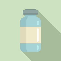 Sticker - Chicken pox medical bottle icon. Flat illustration of chicken pox medical bottle vector icon for web design