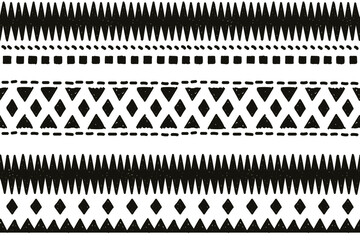 Ethnic vector seamless pattern. Tribal geometric background, boho motif, maya, aztec ornament illustration. rug textile print texture