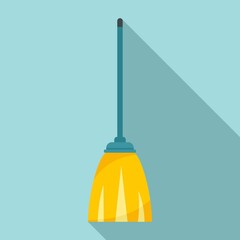 Poster - Cleaning floor mop icon. Flat illustration of cleaning floor mop vector icon for web design